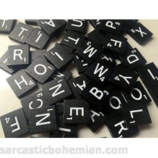 Black Wood Scrabble Tiles Set 100 Tiles ~ Game Replacement Scrapbooking Crafts Messages Etc. B018PU4IS6